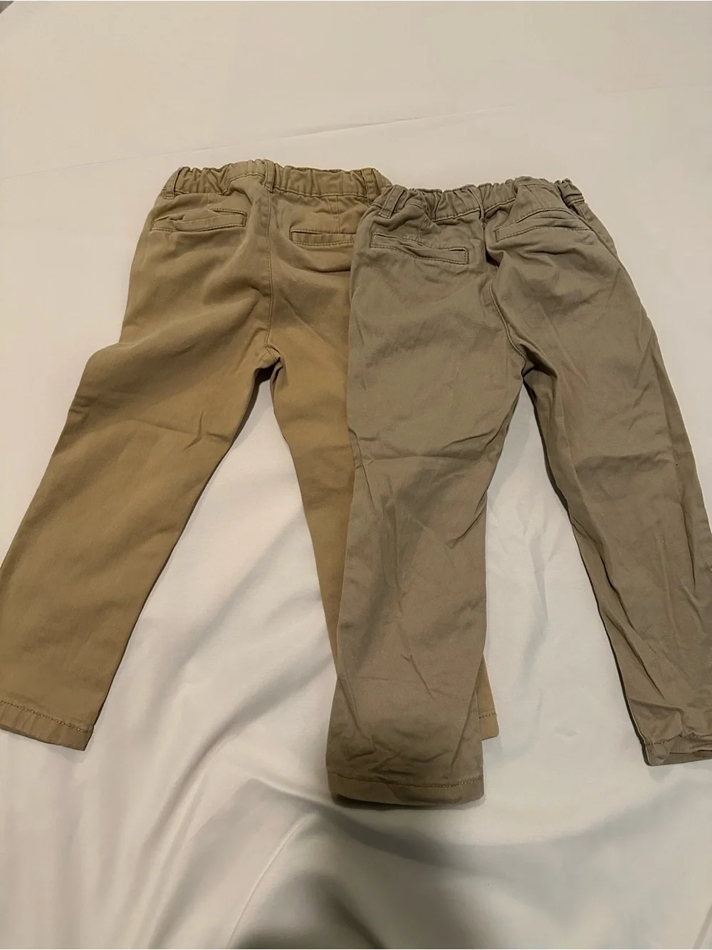 The Children's Place Neutral Twill Pants - Khaki & Light Taupe